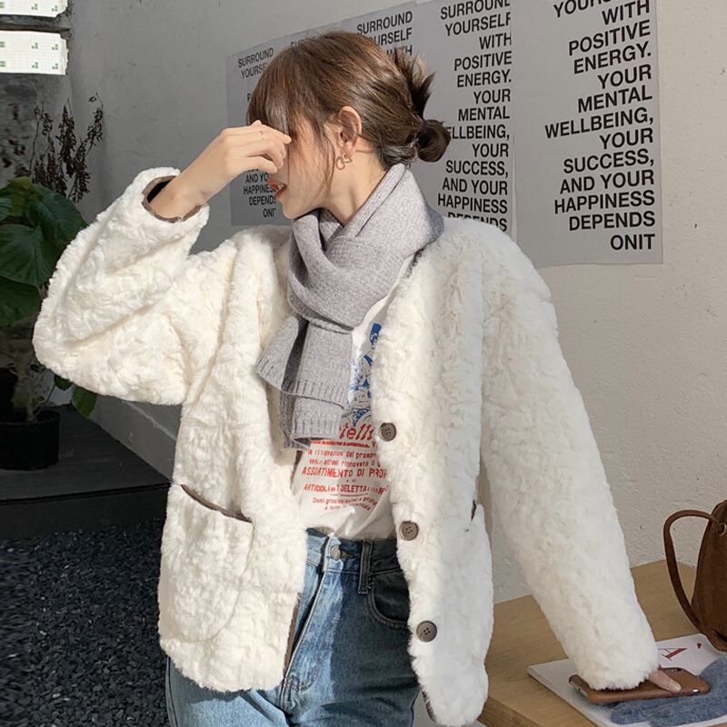 ホワイトジャケット オータムウィンタールーズトップス 秋物 冬物 スーパーモール87035904809