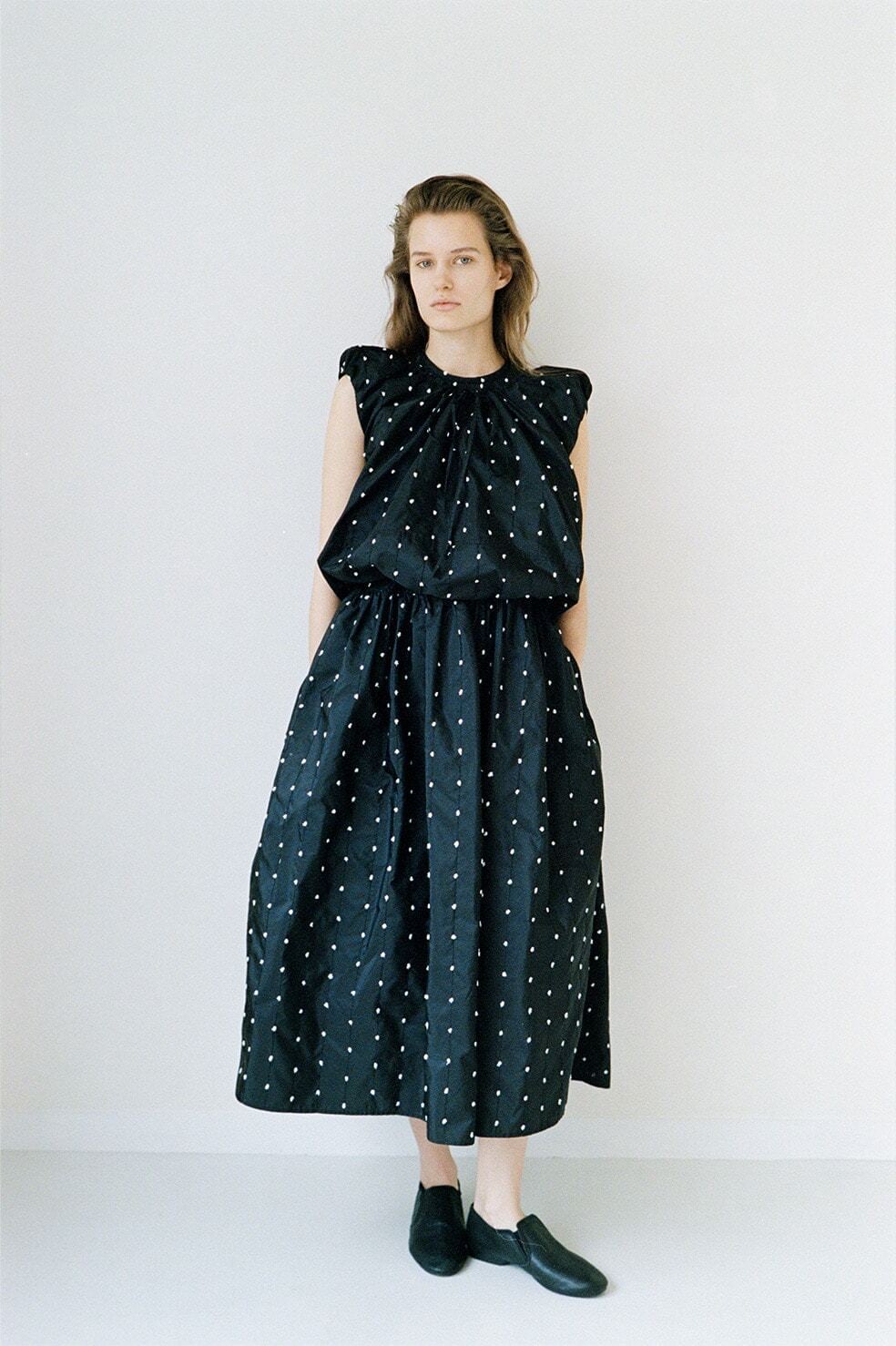 CLANE W FACE DOT SLEEVELESS RIBBON TOPS | FLICKA ASHIYA