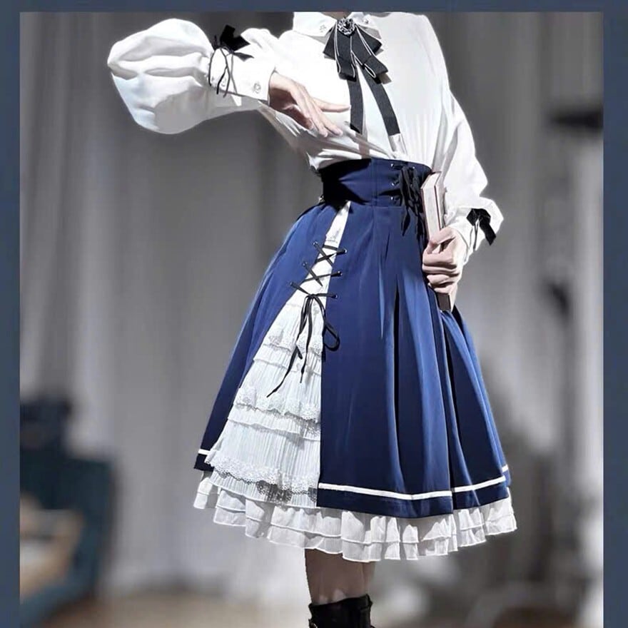 M即納】クラシカル 学園風 セットアップ ワンピース ショートケープ