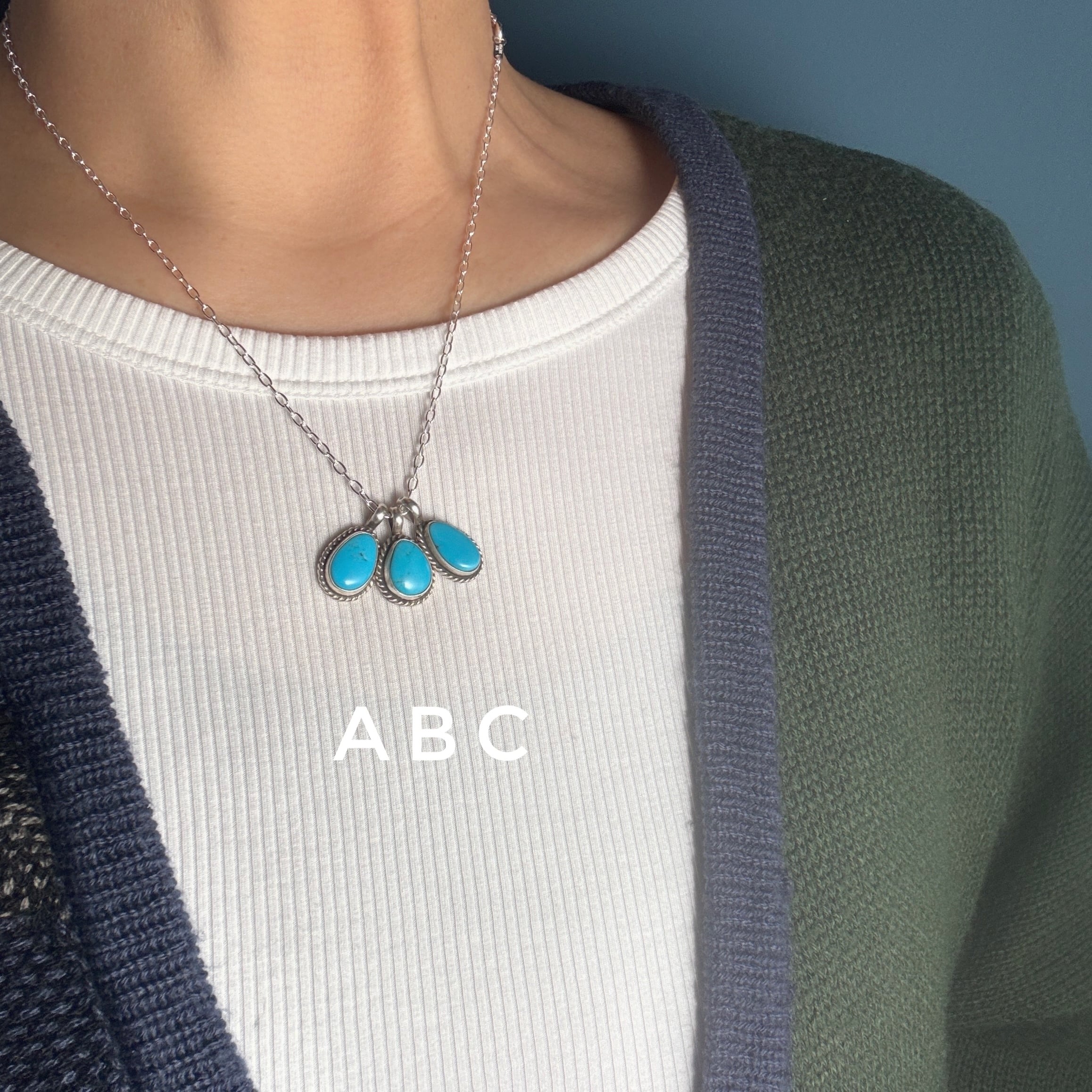 Indian Jewelry 》キングマン ターコイズ ロープワーク ドロップ