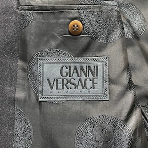 vintage GIANNI VERSACE charcoal gray wool set-up