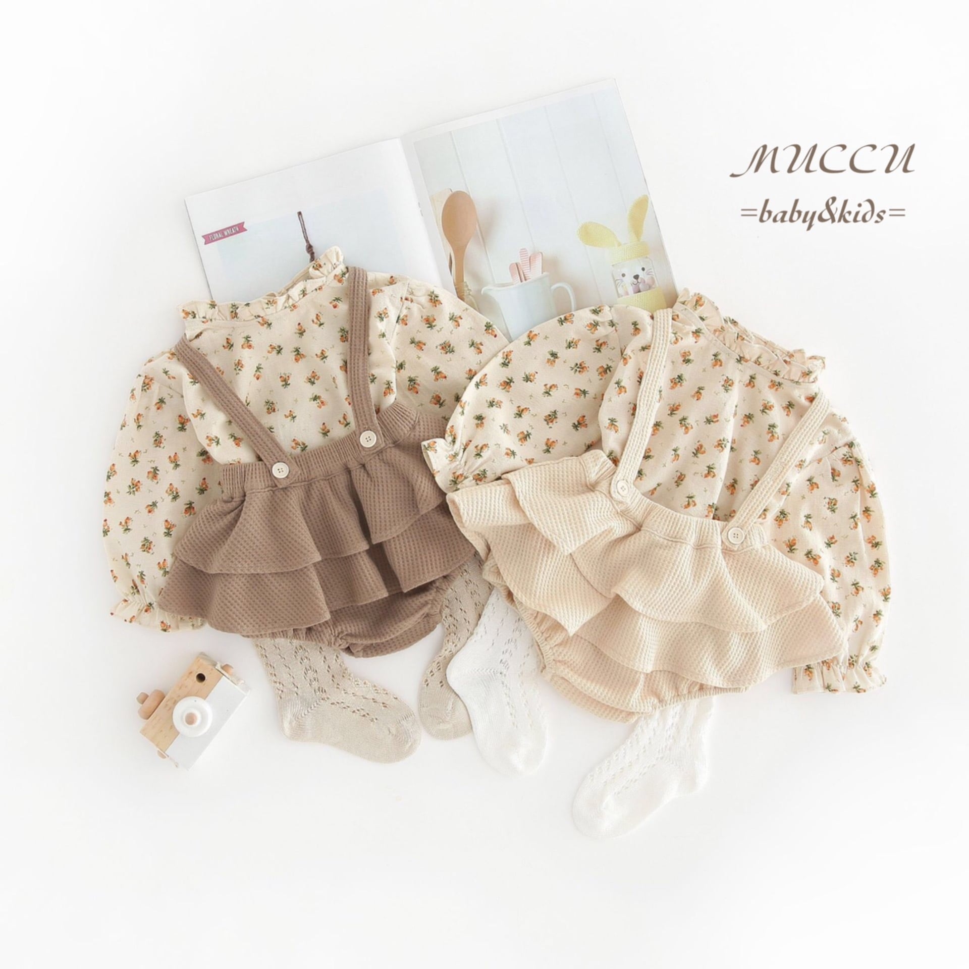 送料無料！【予約販売一部即納】可愛い♡ 花柄 フリル ロンパース 66cm