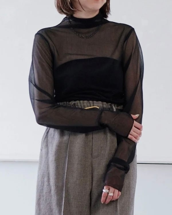 near.nippon】シアーハイネックトップス | idealclasse