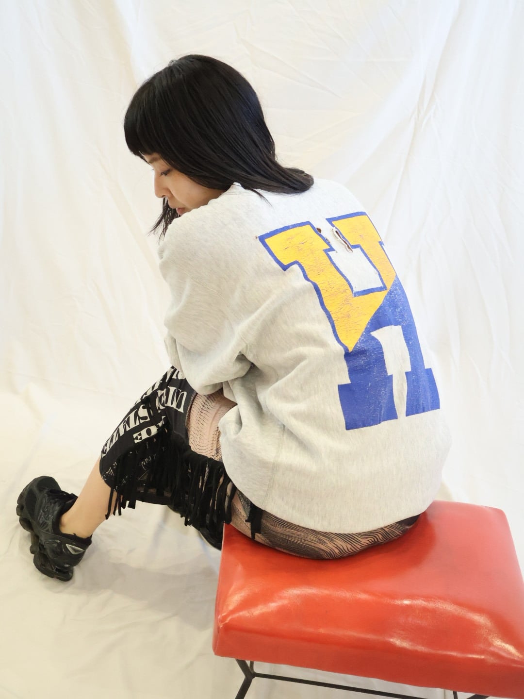90s champion reverse weave junk back logo sweat【8101】