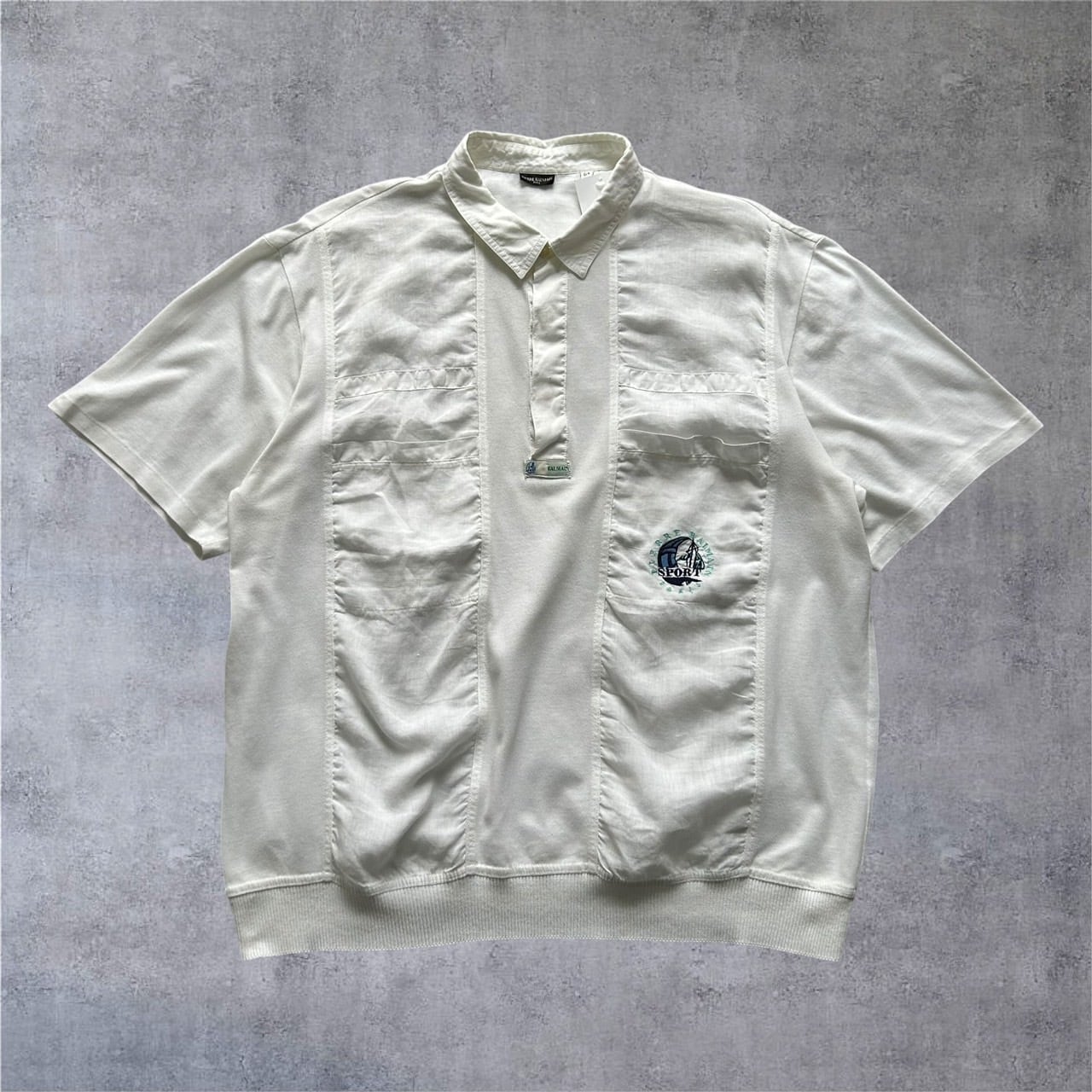 1980s PIERRE BALMAIN "Linen × Kanoko" Switching design shirt【高円寺店】