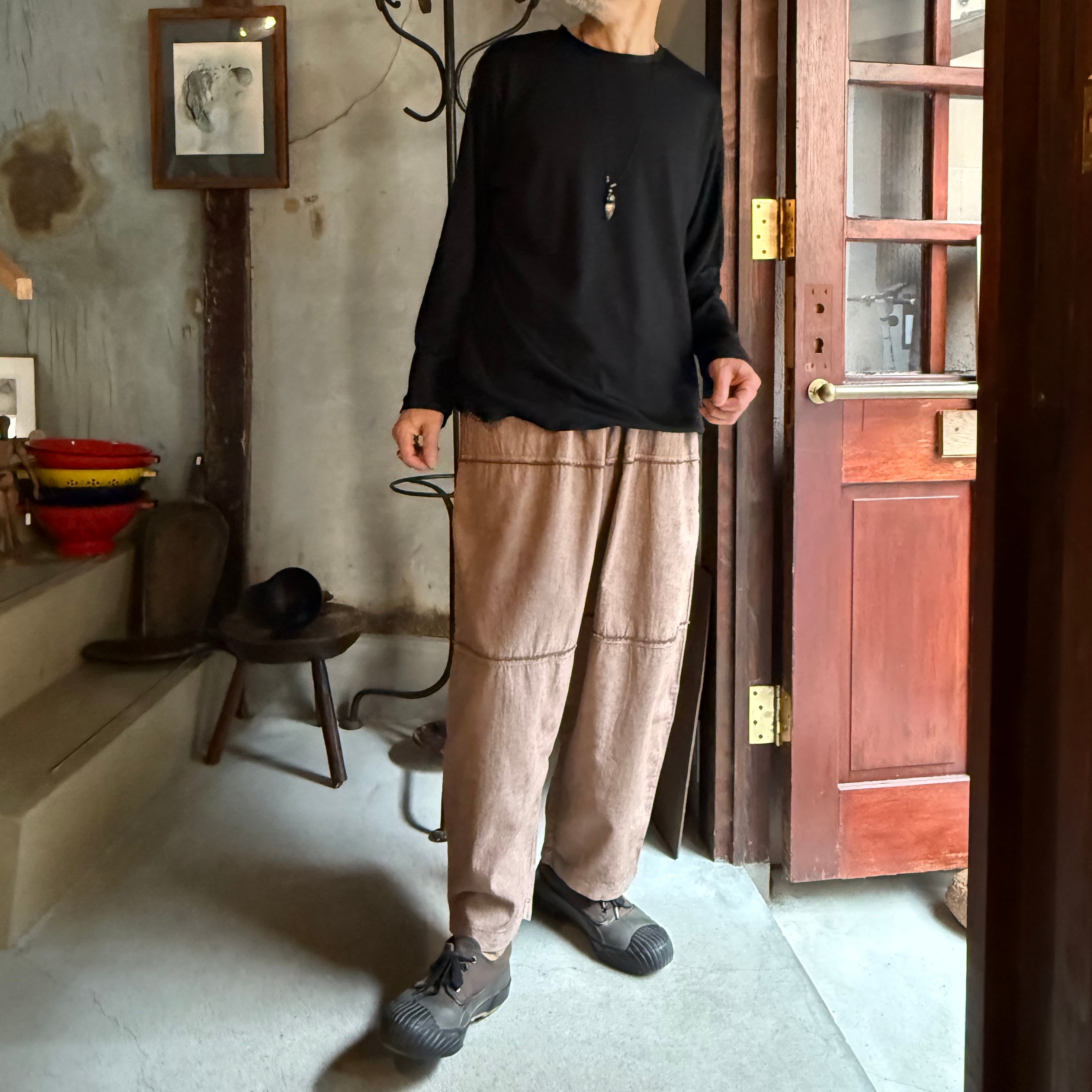 MITTAN PT-115B 竹パンツ ベンガラ灰茶 | Routes*Roots