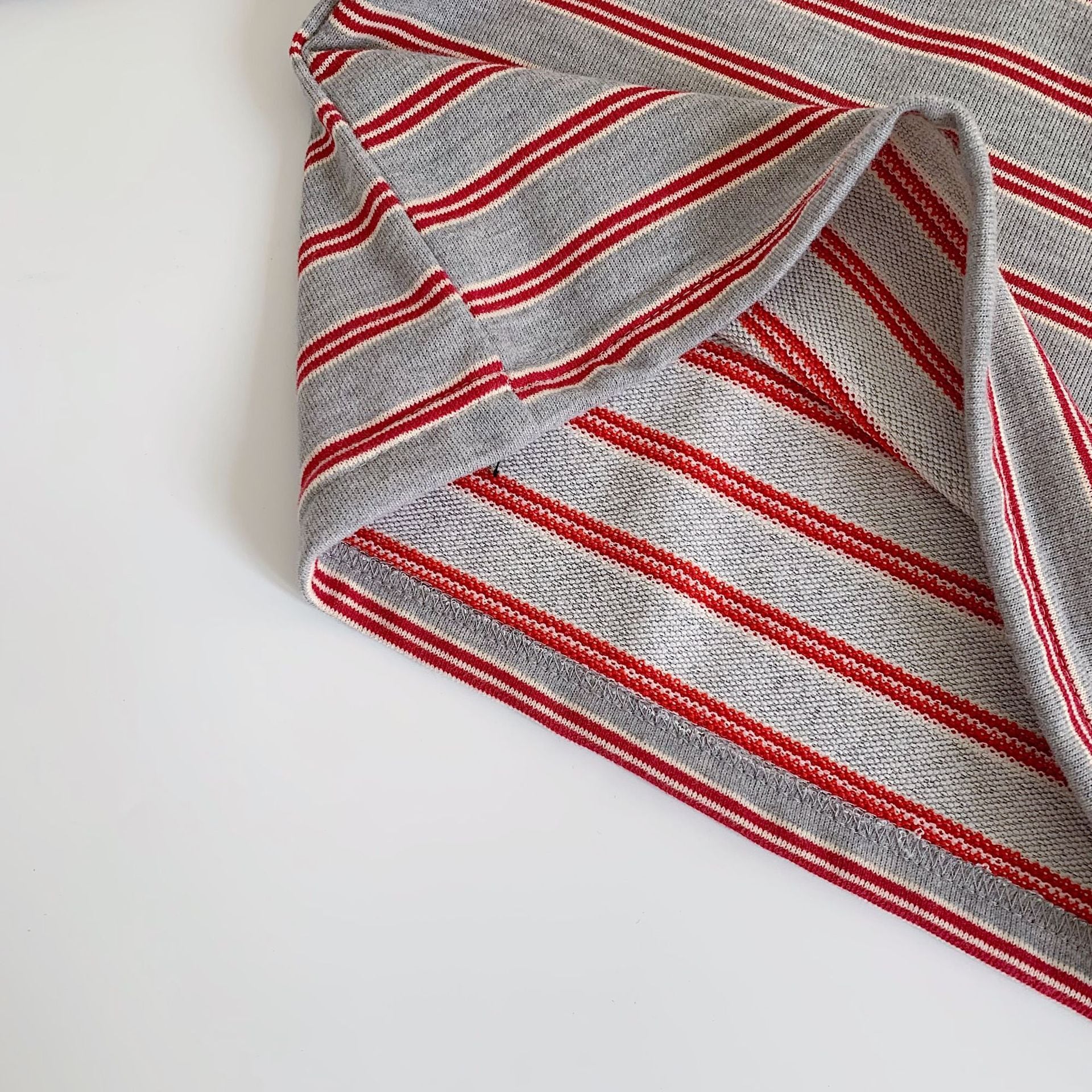 タグ付きボーダーポロシャツ