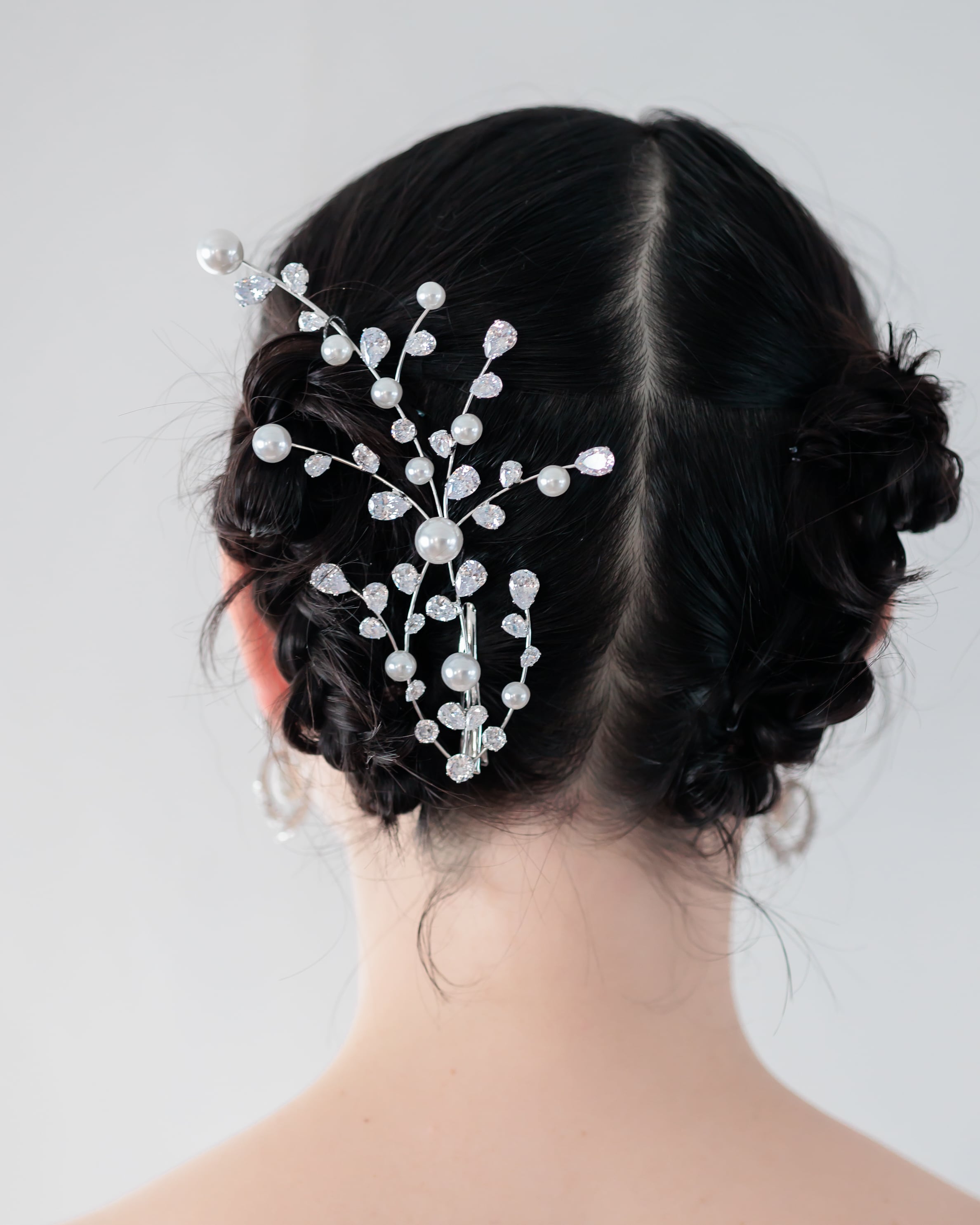 パール×ビジュー ブランチヘアアクセサリーウェディング【AH2605-09】