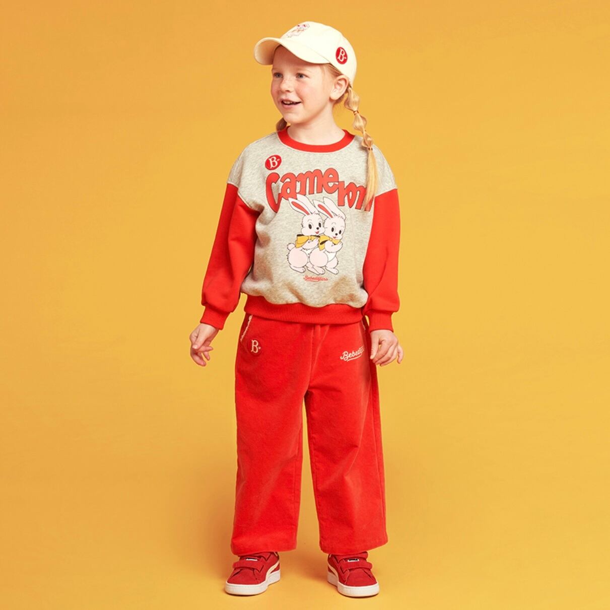 BEBE DE PINO] Twins bunny color block sweatshirt 正規品 韓国