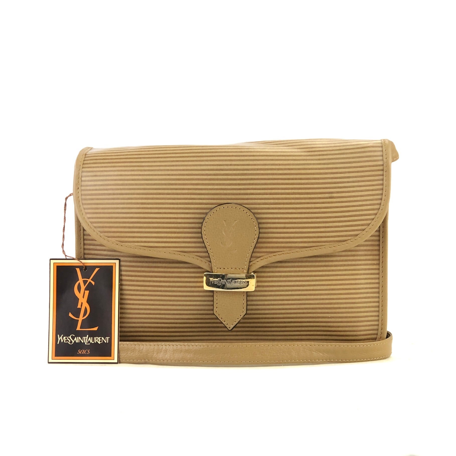 Yves Saint Laurent イヴ ・サンローラン YSL型押し フロントロック