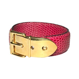 GUCCI leather × metal belt motif bangle