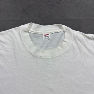80s Hanes solid TEE white XL 古着