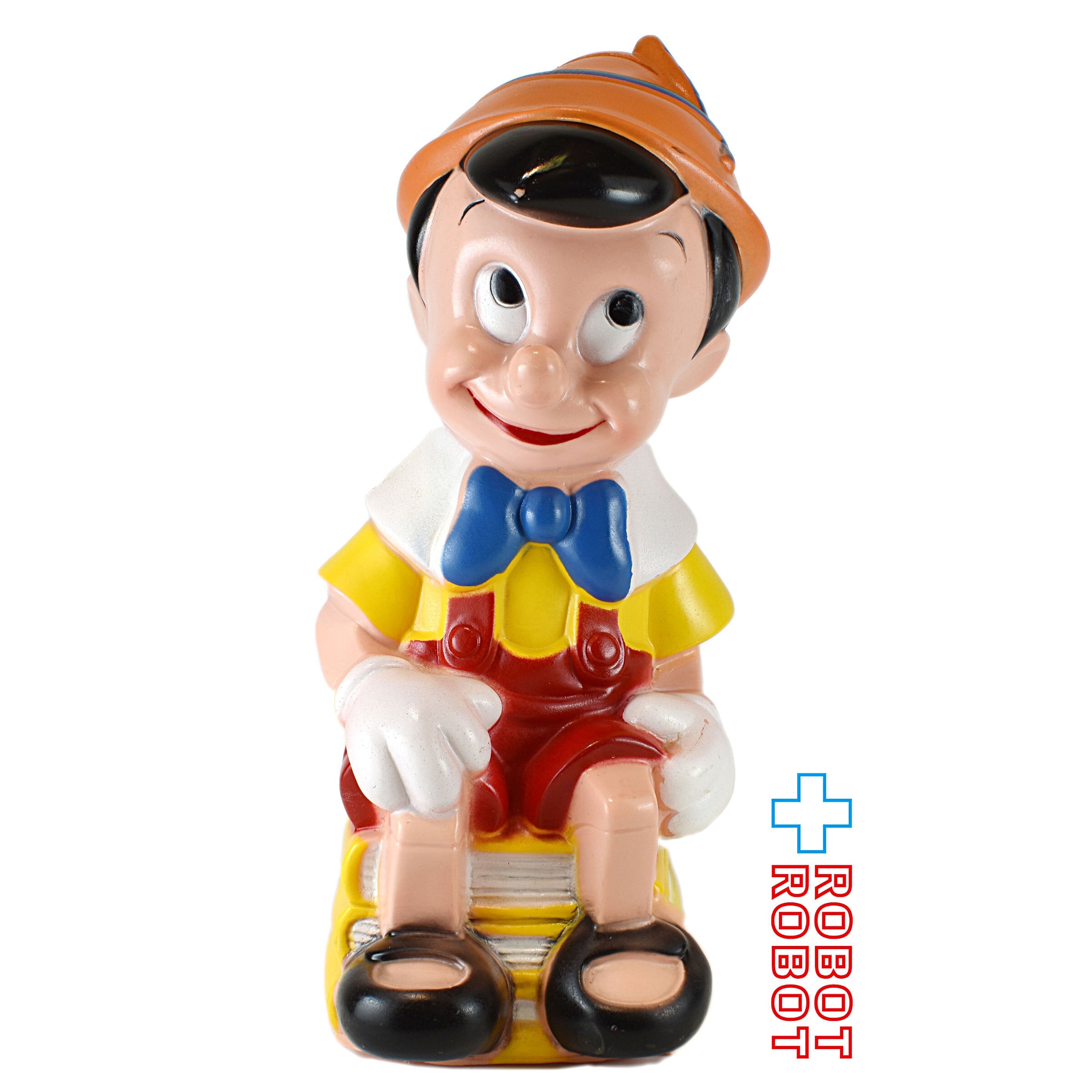 プレイパル社 ディズニー ピノキオ ラージ 薄茶帽子青羽 ソフビ貯金箱