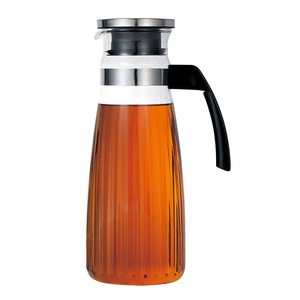 【特価処分】iwaki(イワキ) AGCテクノグラス 耐熱ガラス 麦茶ポット ピッチャー 1.3リットル 丸型 冷水ポット 冷水筒 オーバルサーバー KT297K-SV