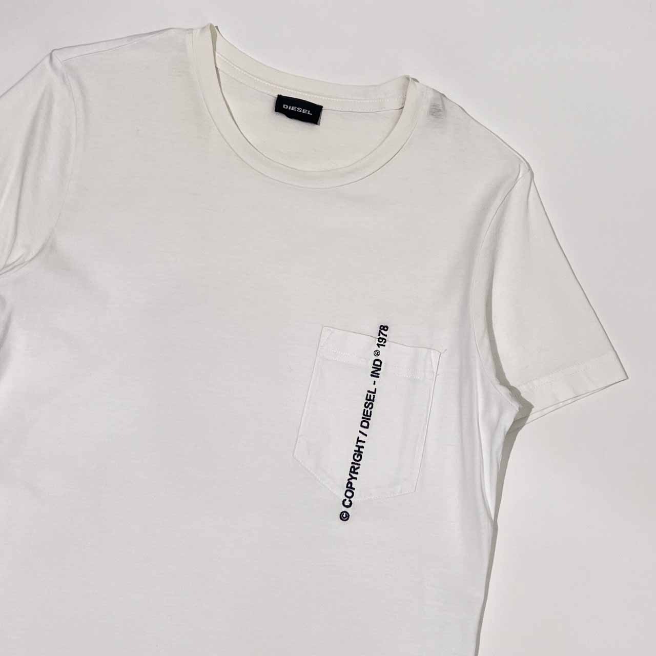 DIESEL ディーゼル ポケット 半袖 Tシャツ XS/ホワイト メンズ