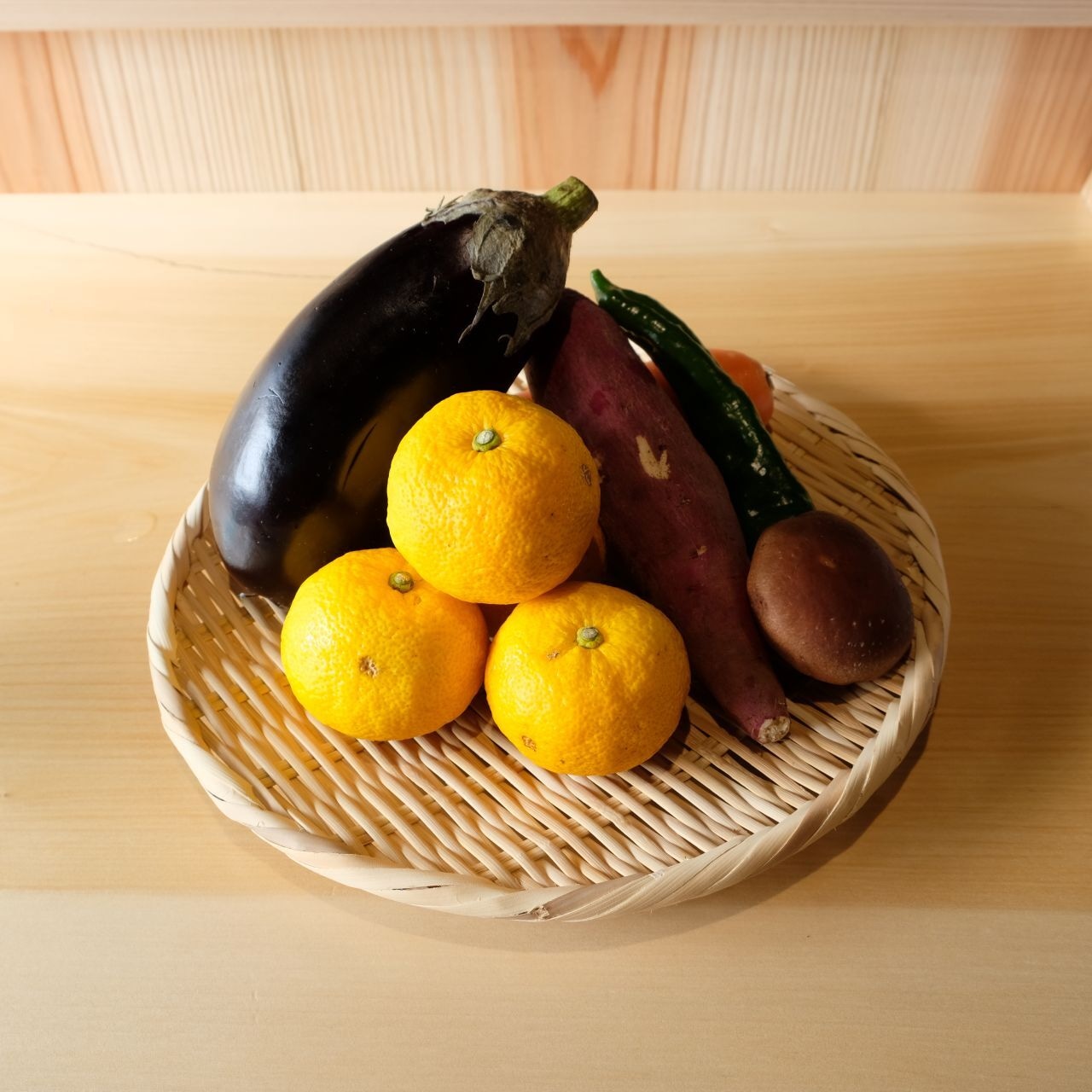 【盆ざる】竹細工 ゴザ目 27cm 野菜 水切り 揚げ物