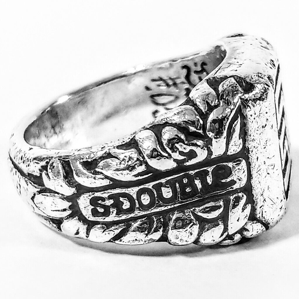 stussy silver 925 10号 ショーンロゴ リング シルバー ビルウォールレザー × ショーンステューシー S/DOUBLE リング シルバー