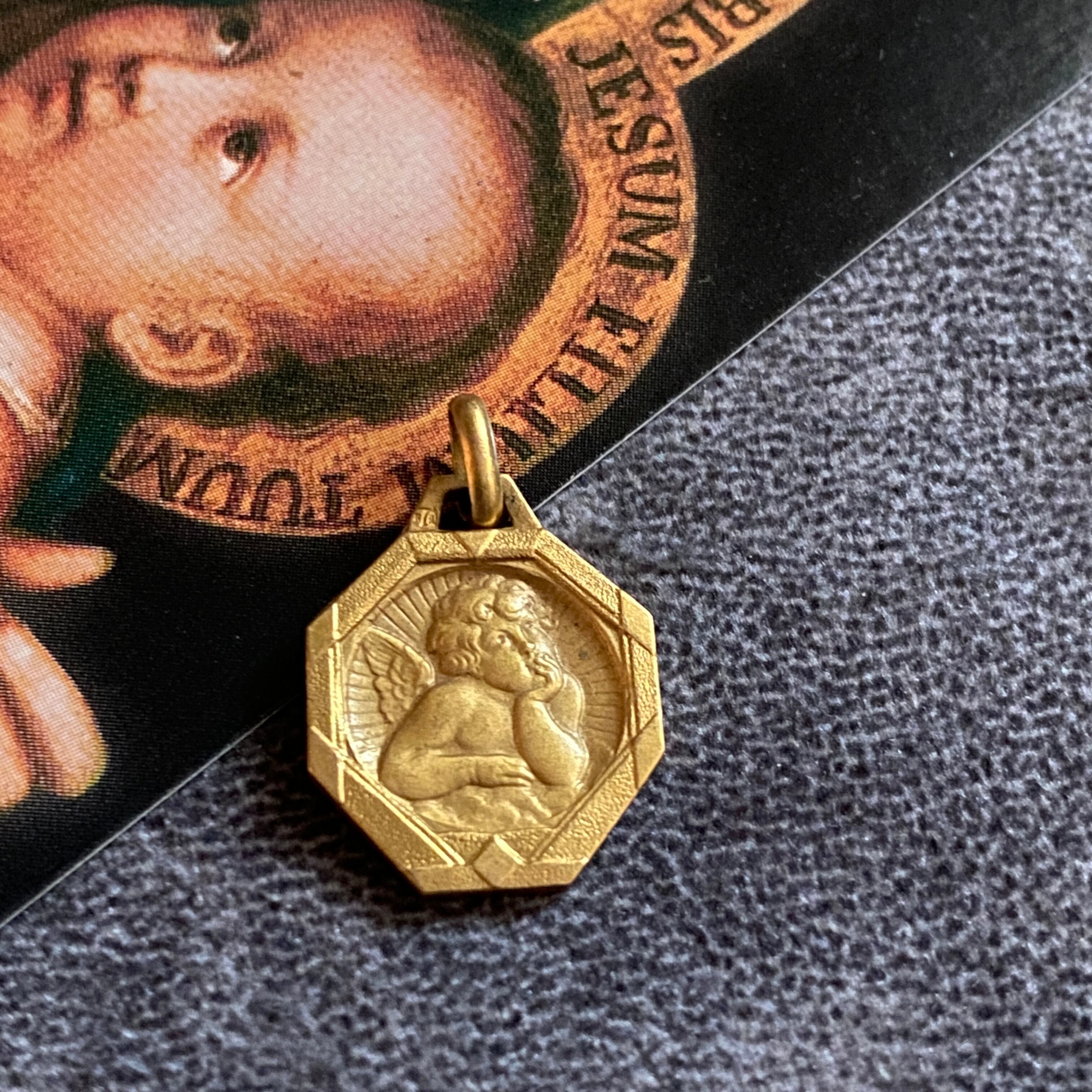 天使 | Antique medaille Mary