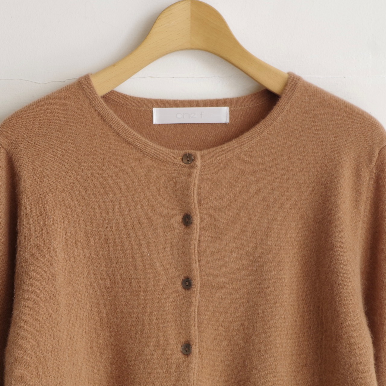 one f.  Cashmere Crew Neck Cardigan
