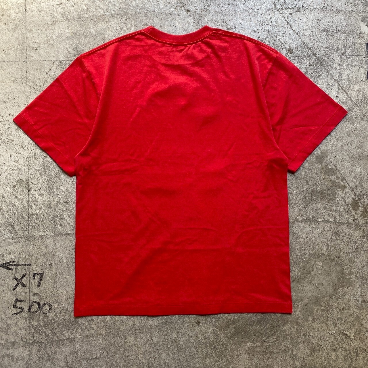 RIVERSIDE BASE 『R .I.P. KING OF POP』FADE WASH T-SHIRTS FADE RED