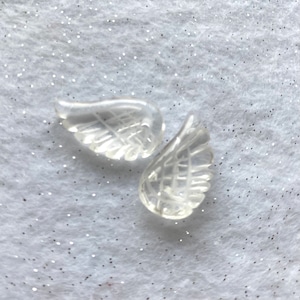 天使の羽カットビーズ　水晶　10×19×4mm(2粒入)