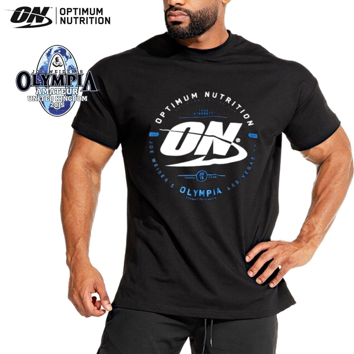 Optimum Nutrition × Olympia 2015 Tシャツ メンズ GYMウェア