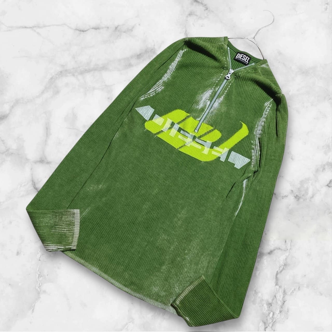 DIESEL ディーゼル K-Aldwell Sweater K- アルドウェル セーター ハーフジップ 色染め加工 リブ 春 秋 近年 レディース S