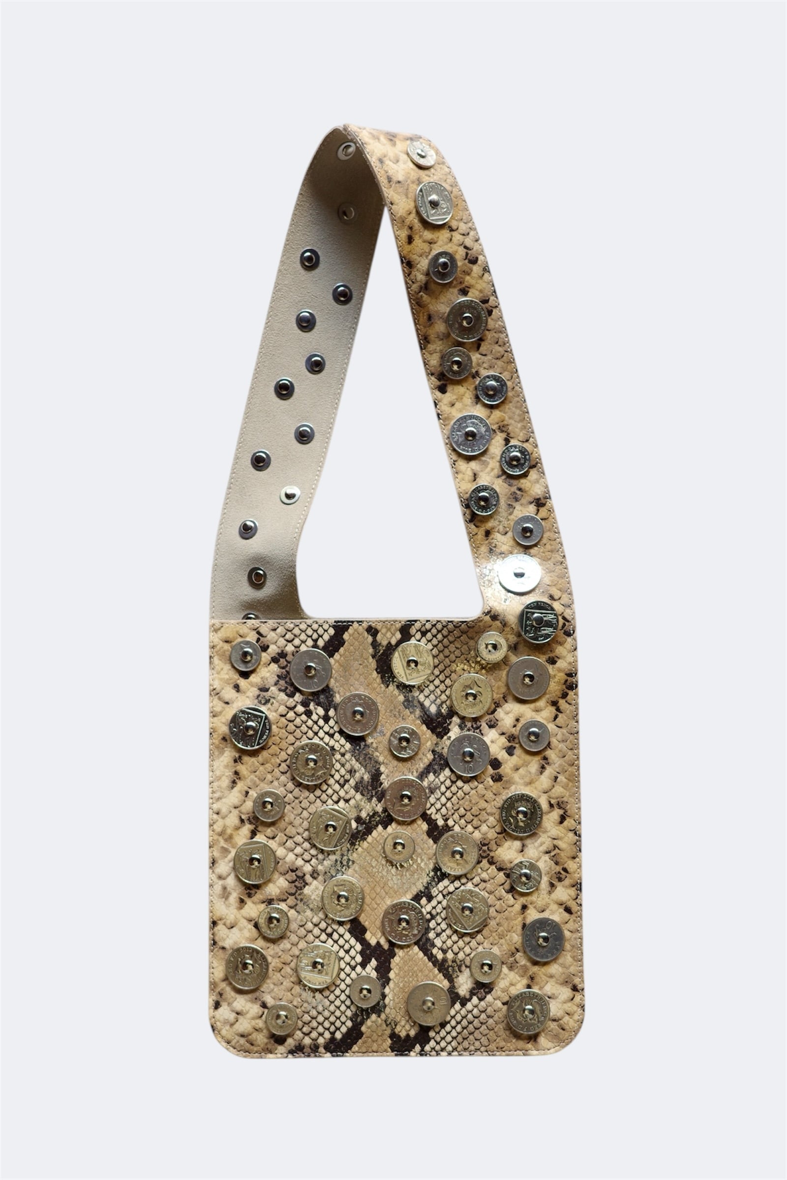 SIX 95【Shoulder Bag with All Over Studs -Snake-】