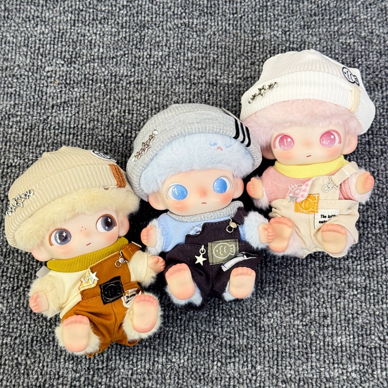 【Germany Vintage】ぬいぐるみ　ベア　サロペット 帽子 DIMOO ぬいぐるみ用 アライグマ柄トップス+ワンショルダーサロペット+