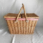 パニエ 大きめピクニックバスケット ギンガムチェック