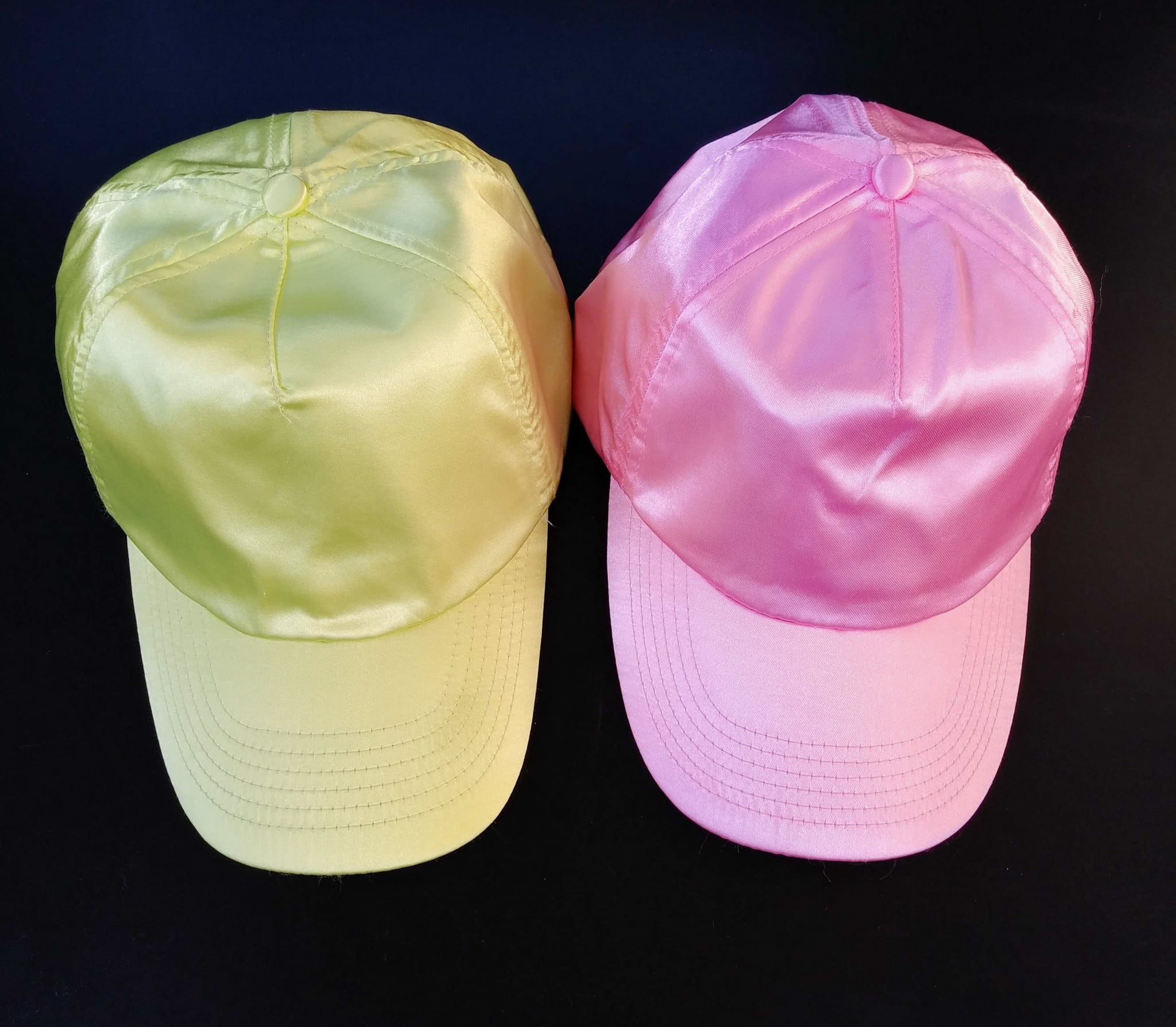 サテンキャップ ネオンピンク 帽子 ネオンカラー ベースボールキャップ フリーサイズ ダンス クラブ フェス イベント