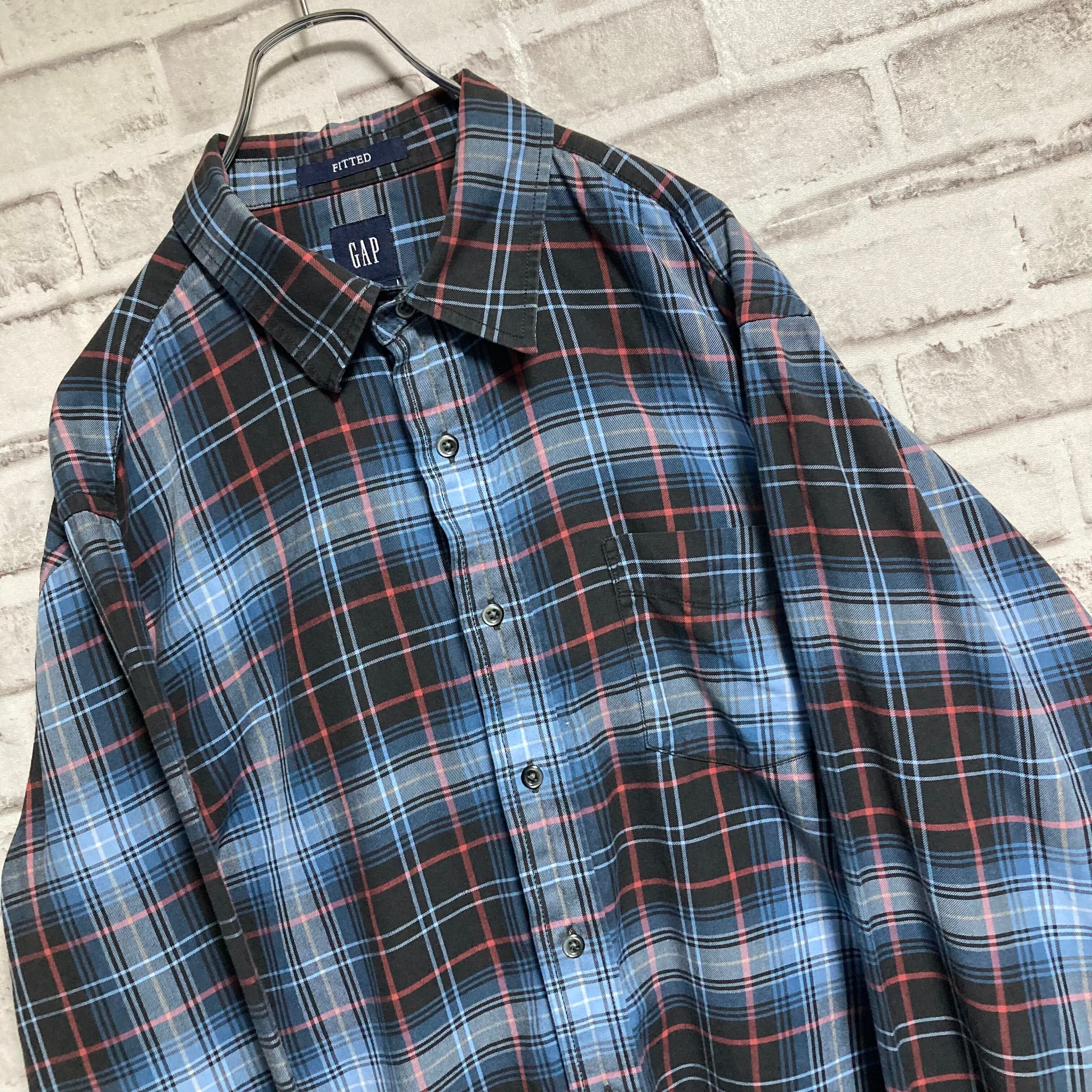 GAP】L/S Check Shirt L 90s “OLD GAP” チェックシャツ オープンカラー 