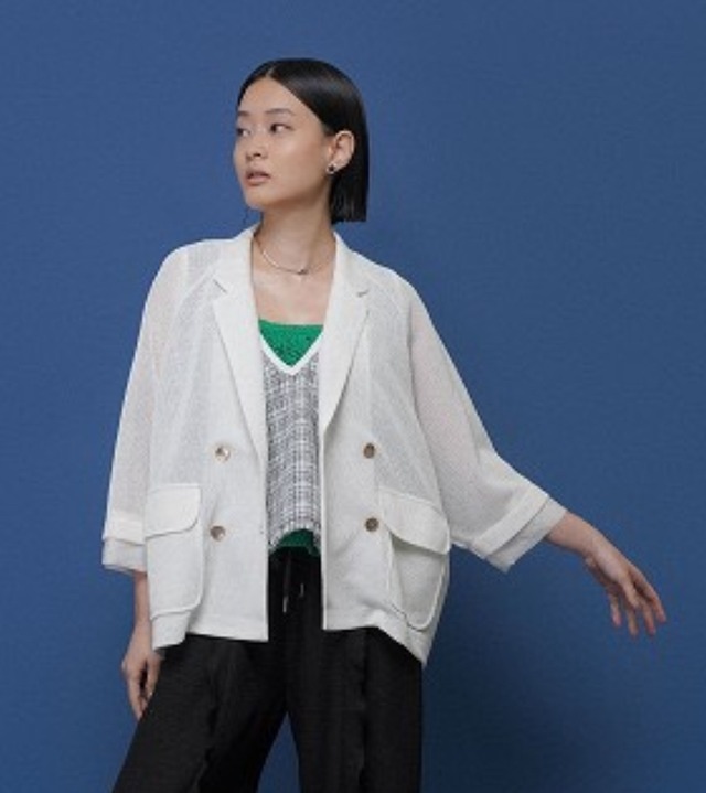 [予約販売] CYAN  TOKYO シアントーキョー　ニットライクメッシュWジャケット　601453 (4月下旬入荷予定)