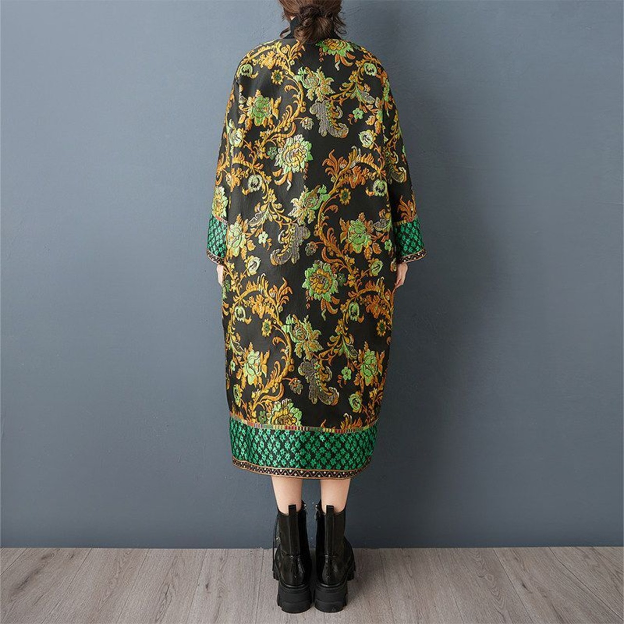 オリエンタル プリント柄 ワンピース  00361