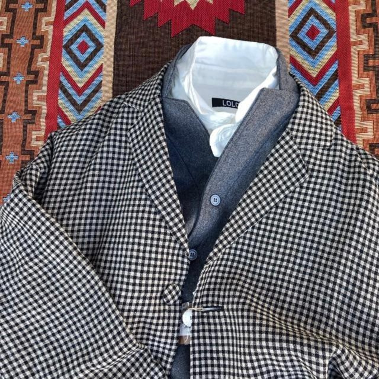 TOPANGA　Men's　襟付きウールベスト　グレー