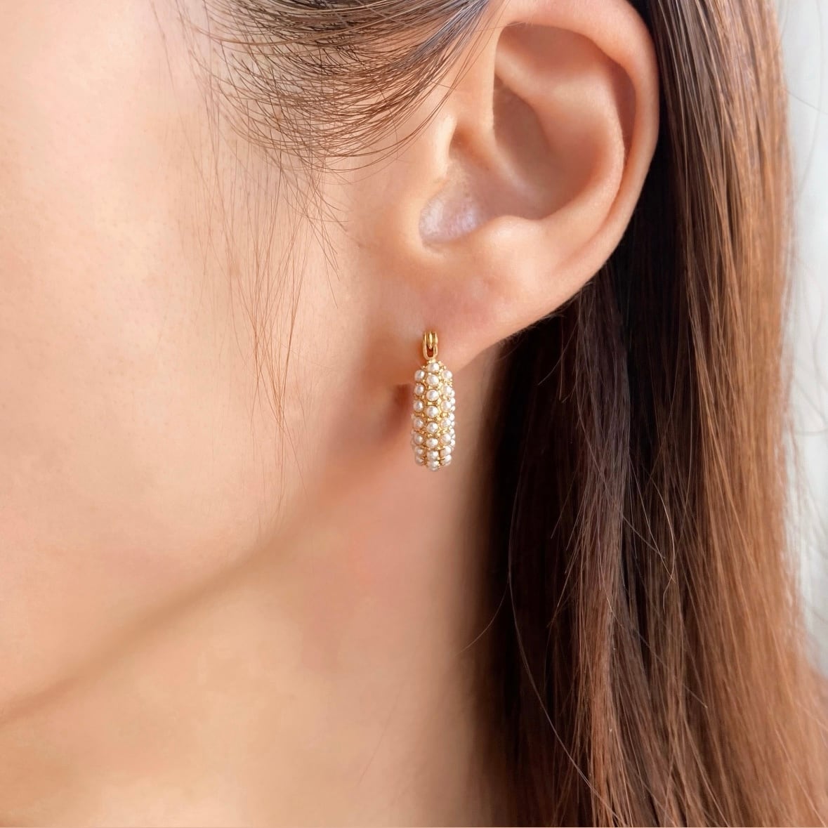 パール チャンキー フープピアス MP031 | emu