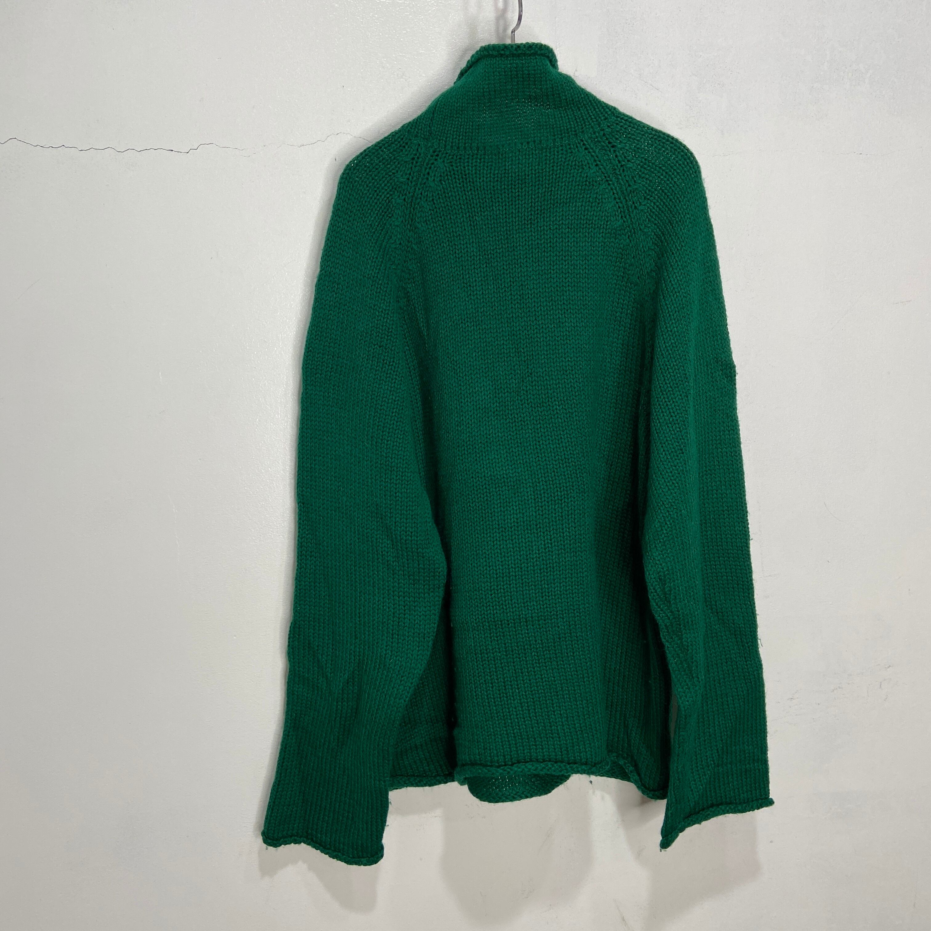 90s J.CREW ロールネックウールセーター 巨人タグ ニット 緑 L 90s J.CREW ロールネックウールセーター 巨人タグ ニット 緑 L