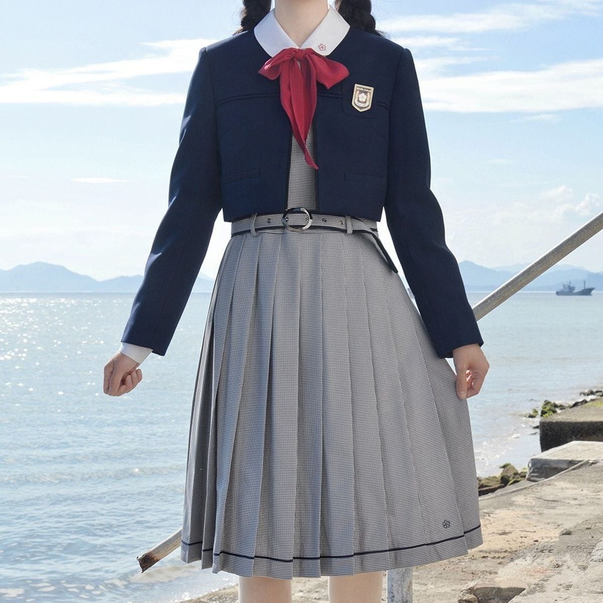 灯台の帰り道 〜グレンチェックプリーツ制服セット〜：ジャケット