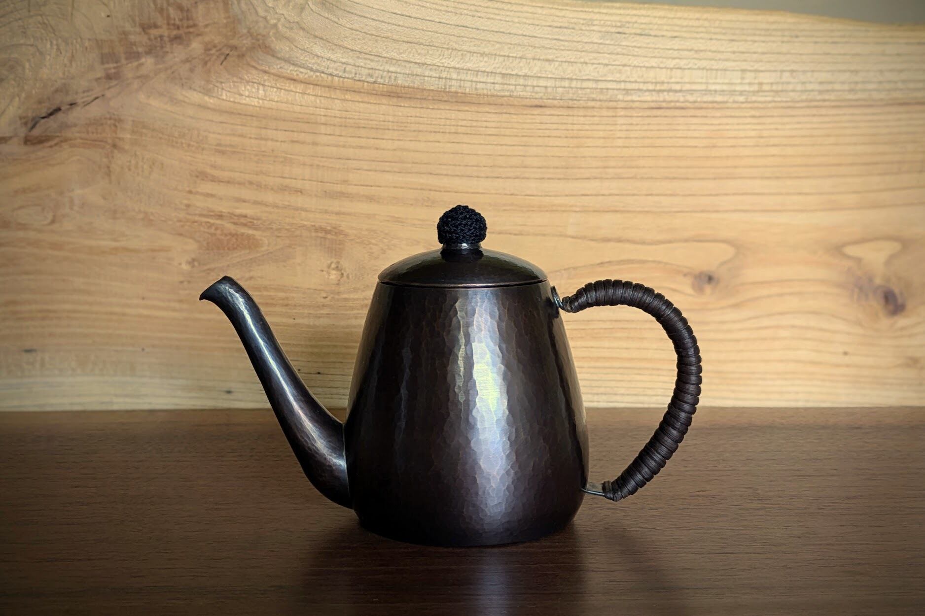 銅製 茶道具 丸型ポット 蓋付き kettle・pot | 銅工芸 ブリキや彰三