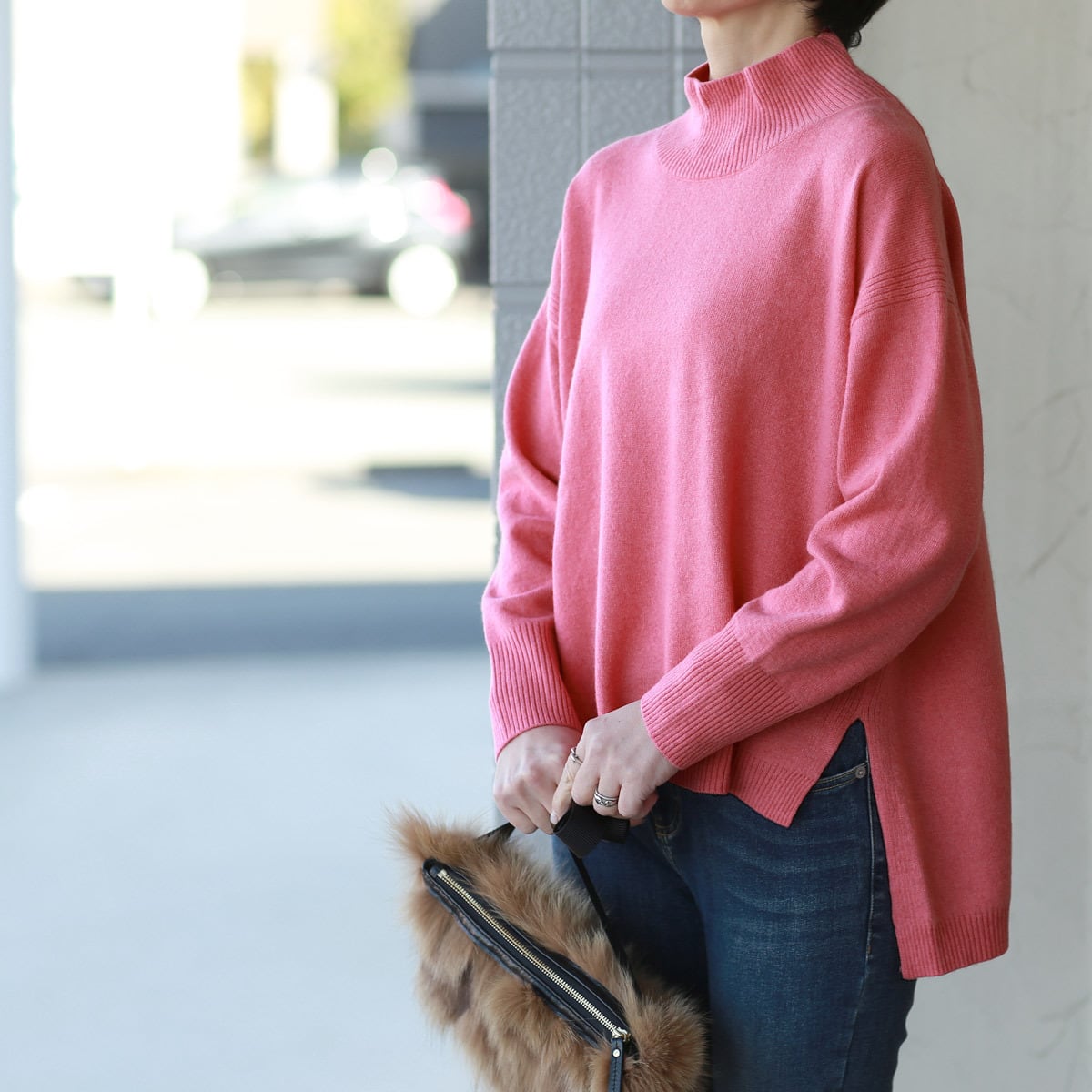 Le MARAIS (ル マレ) ウール&カシミア ルーミー&スタイルアップ モックネック ニット