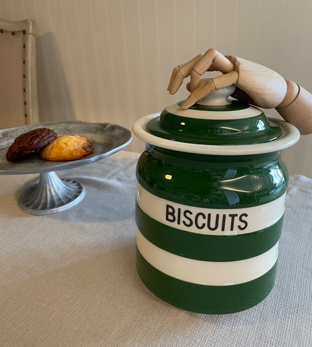 【Cornishware】ジャー｜BISCUITS