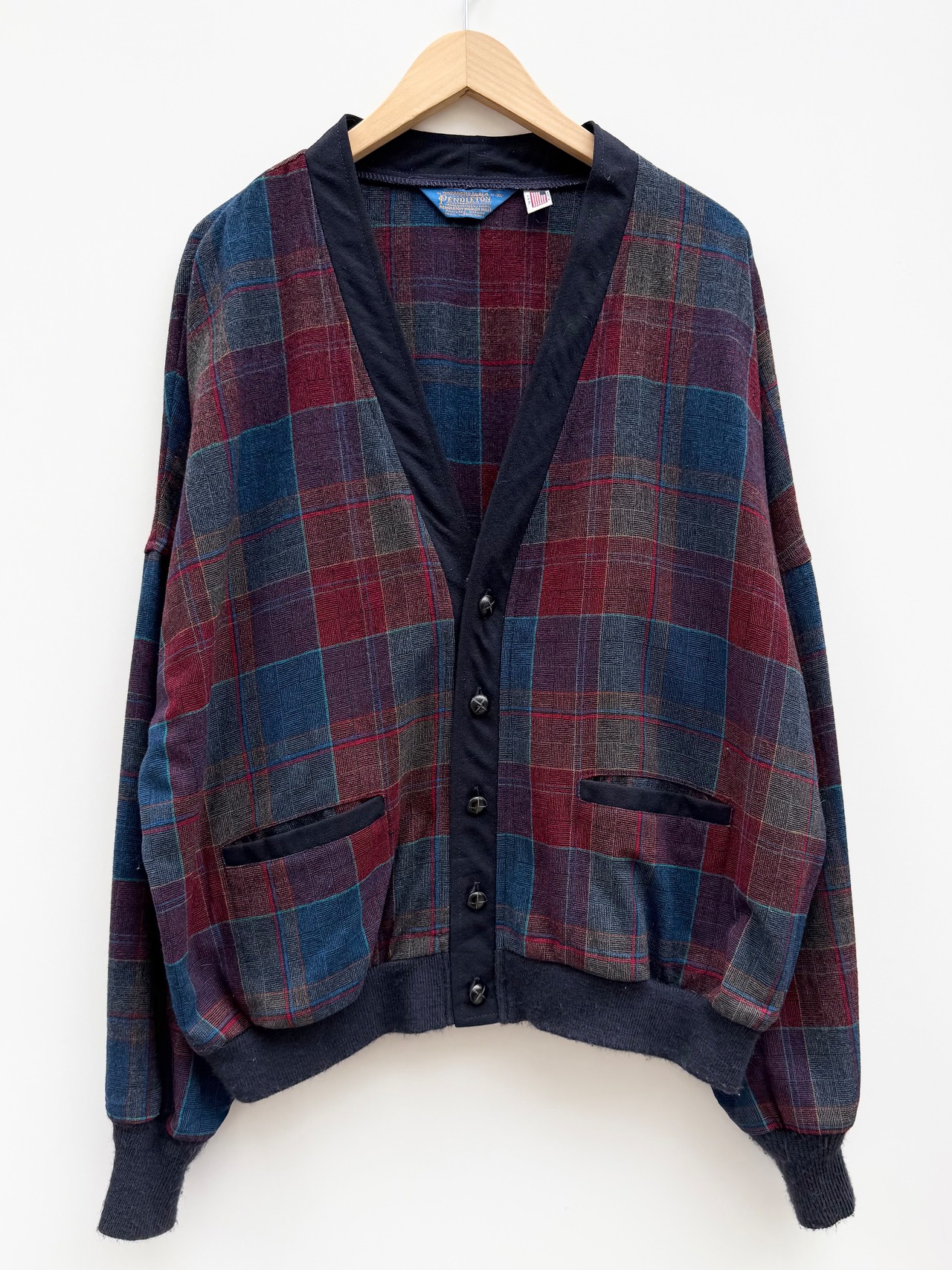 70s PENDLETON WOOL "CARDIGAN" MADE IN USA Size XL