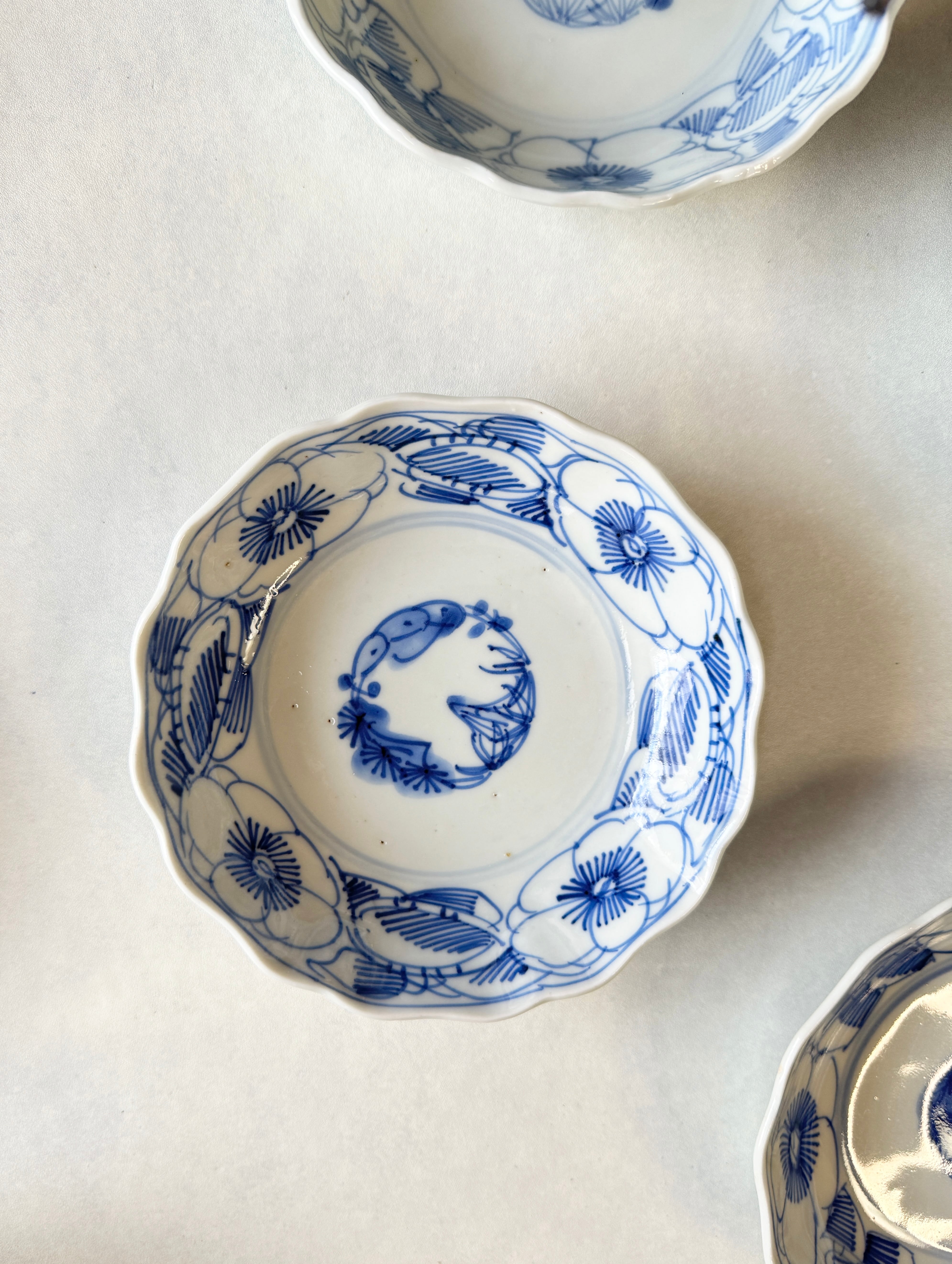 江戸時代後期 古伊万里 染付 たこ唐草 文様 なます皿 膾皿 深