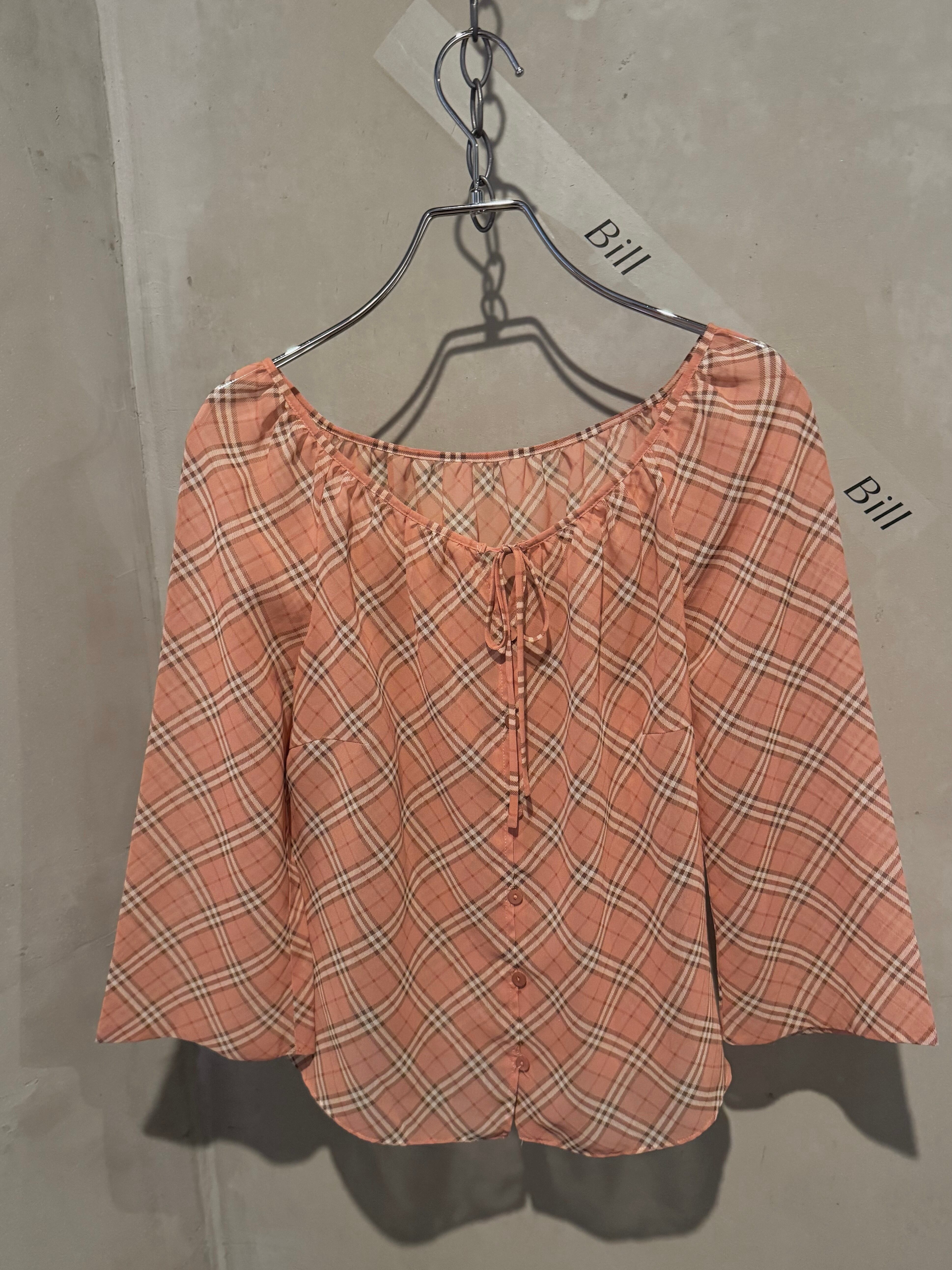 Burberry pink see-through ribbon tunic