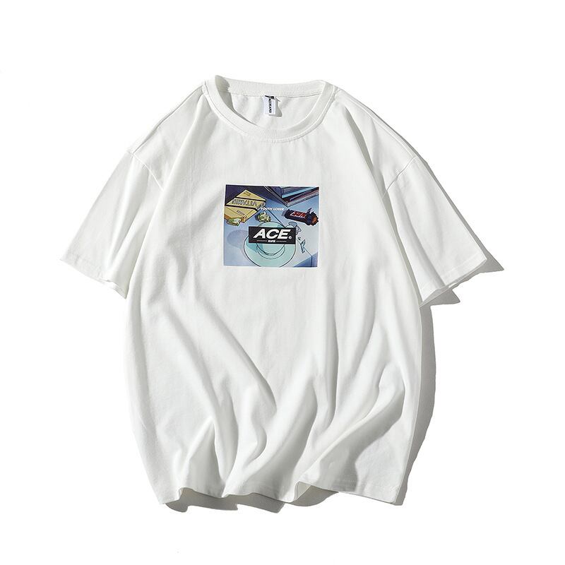 【新作】【送料無料】 ロードヴィンテージサマーシンプルプリントラウンドネック半袖TシャツメンズトレンディTEEユースルーストップ-アリババ ショート ハーフスリーブ 夏物 Oネック ビンテージ hip6-161168898937636
