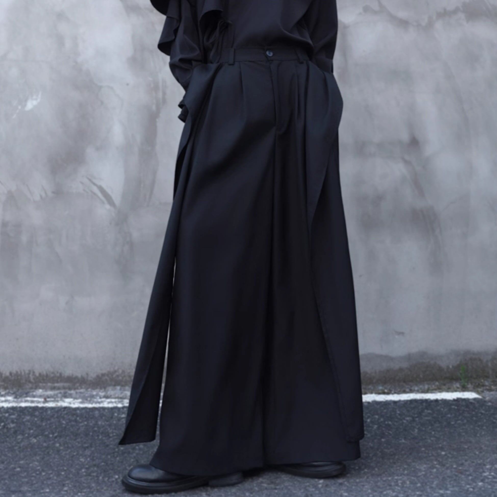 Drape Ribbon Straight Wide Pants【TR3307】