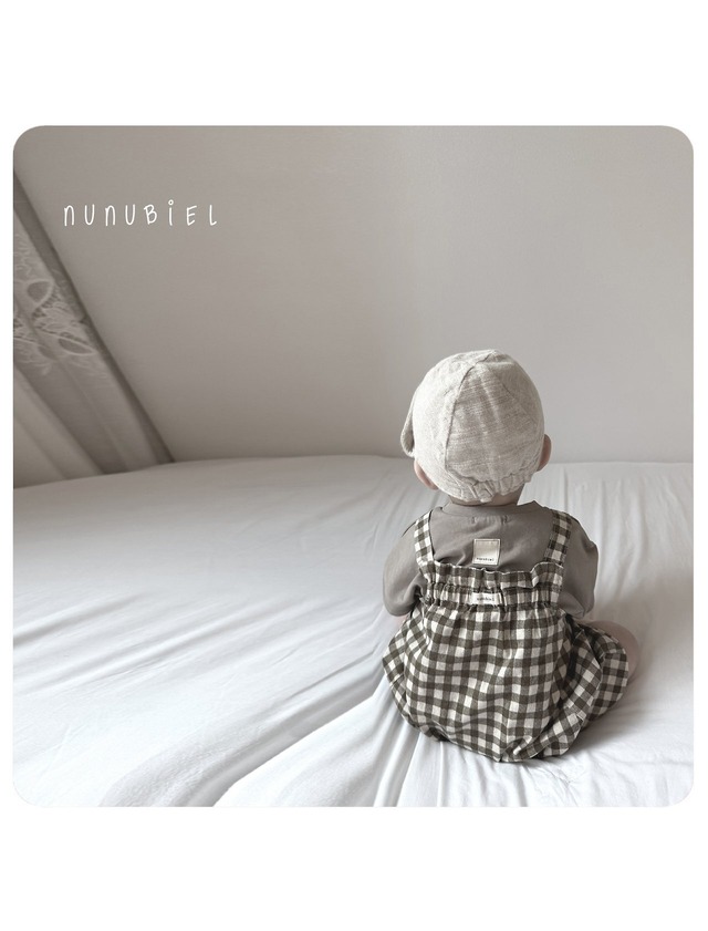 【即納】nunu biel / baby /checkerboard romper