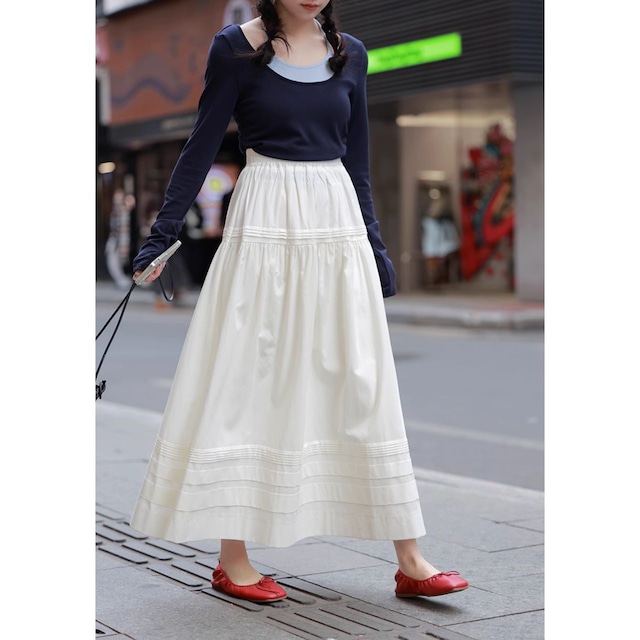 A-Line Mid Length Fairy Long Skirt
