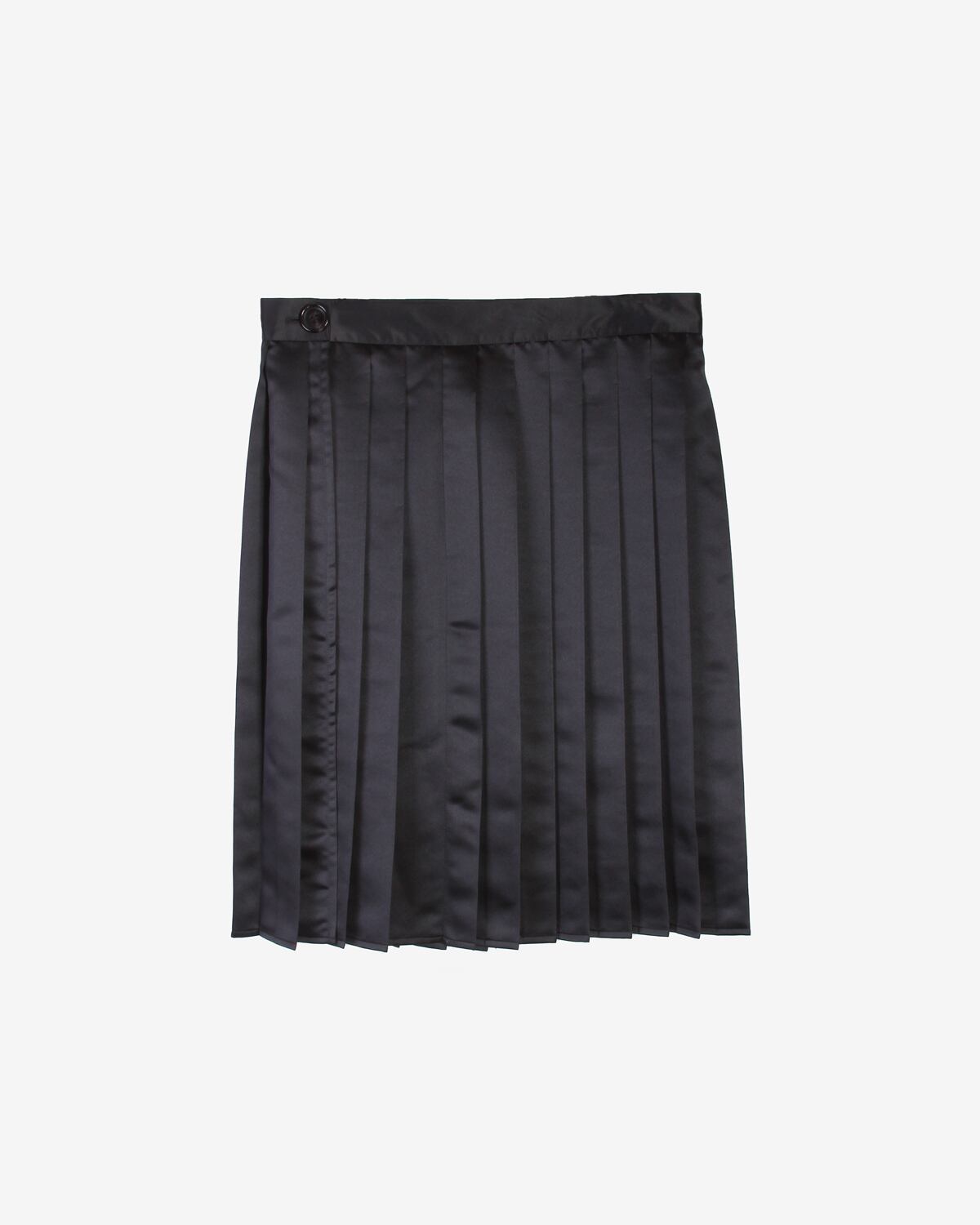 Pleats wraparound skirt -black<LSD-BA3P3>