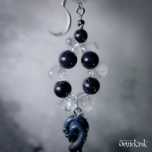 星空の欠片 キーホルダー 丨KRAKEN丨パワーストーン丨Gothic丨 深海鉱石標本